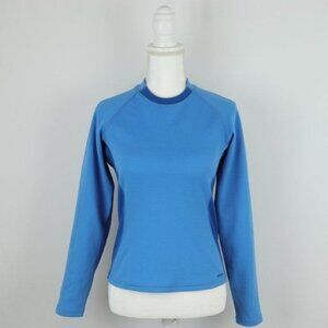 Patagonia Women's Small Blue Wool Crewneck Mid Weight Long Sleeve Base Layer Top